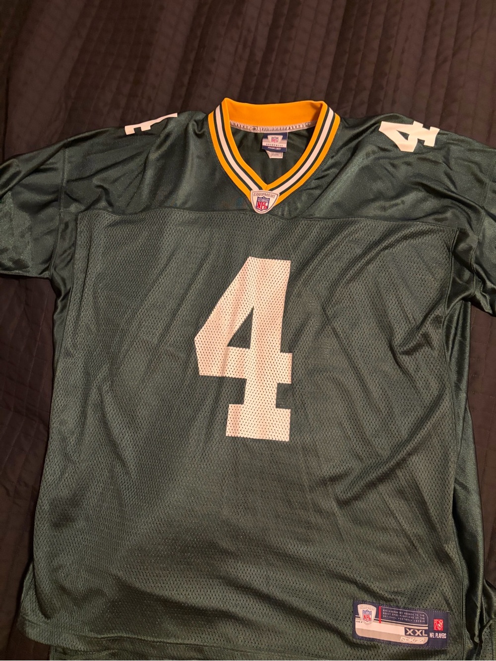 Vintage Reebok Green and Yellow #4 Football Jersey Favre